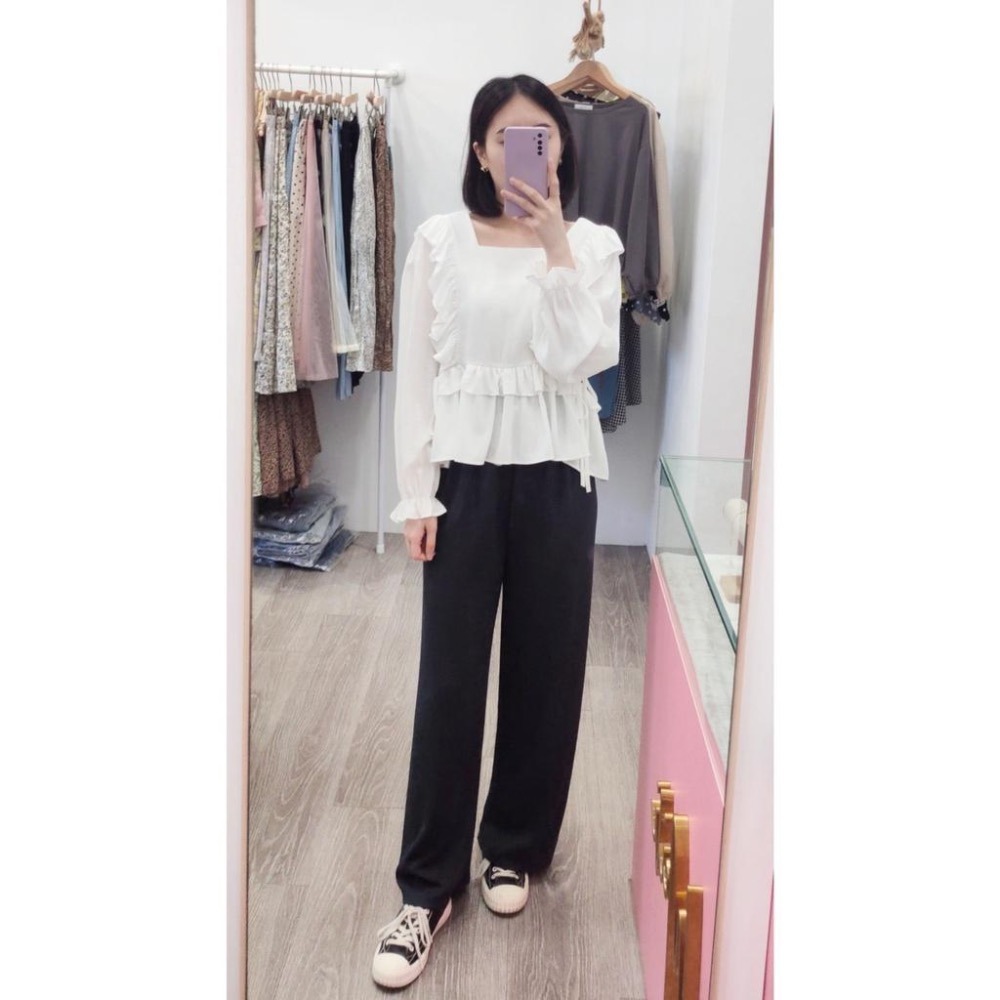 (D158)鬆緊綁帶針織寬褲-3色 秋冬寬褲 休閒寬褲-細節圖5