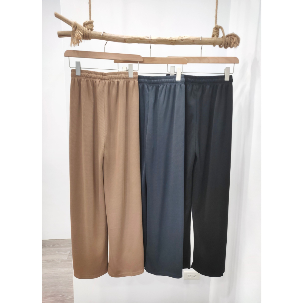 (D158)鬆緊綁帶針織寬褲-3色 秋冬寬褲 休閒寬褲-細節圖9