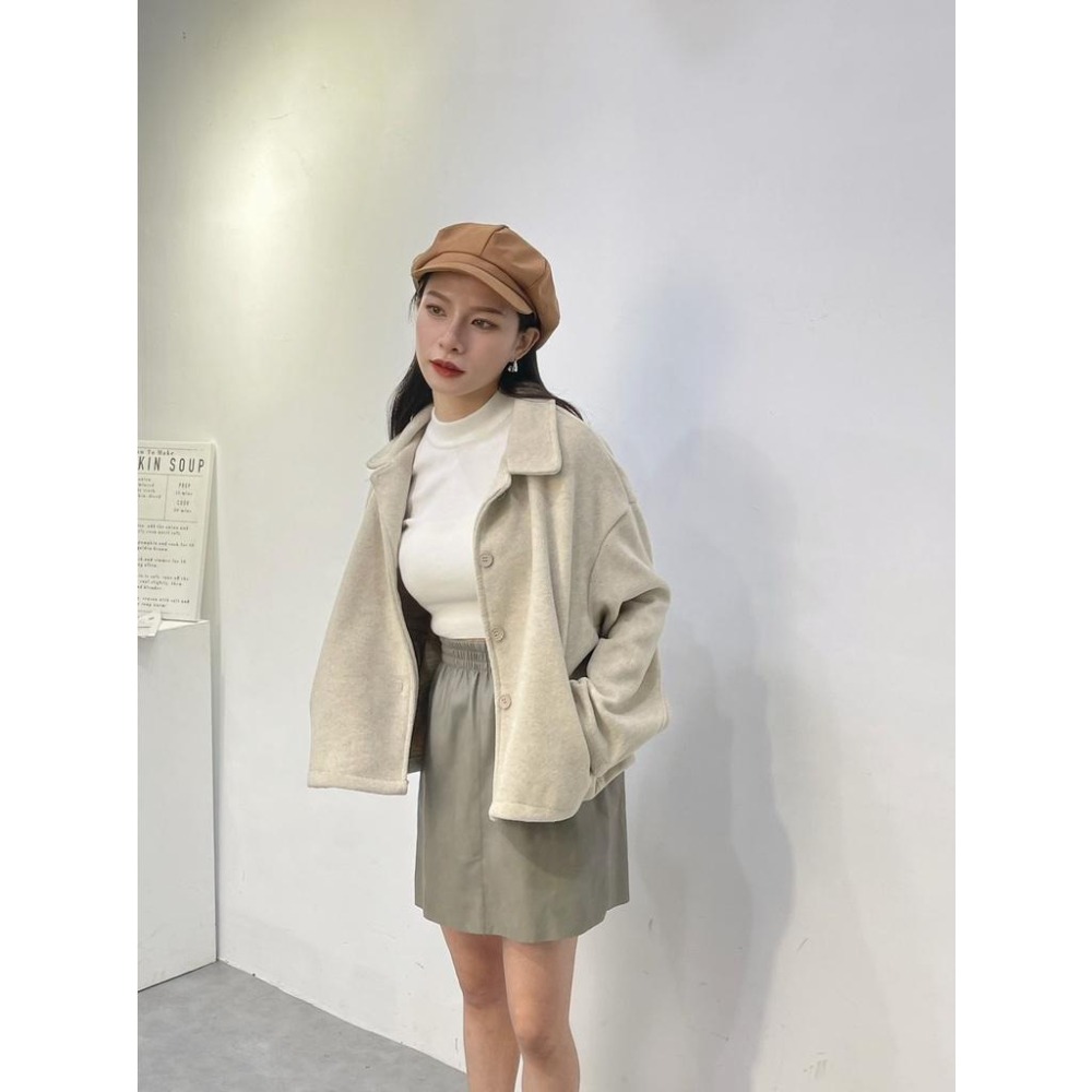 (G30)類貂毛質感排扣翻領外套-4色-細節圖2