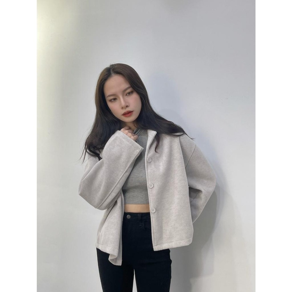 (G30)類貂毛質感排扣翻領外套-4色-細節圖3