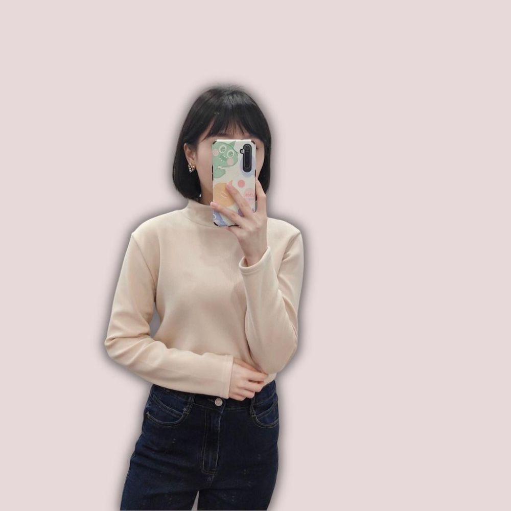 (A246)高領內刷絨長袖上衣-3色 內搭 保暖內搭 打底衣 打底衫-細節圖4