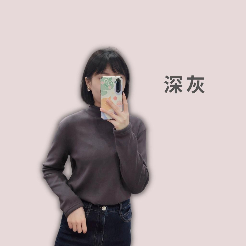 (A246)高領內刷絨長袖上衣-3色 內搭 保暖內搭 打底衣 打底衫-細節圖5