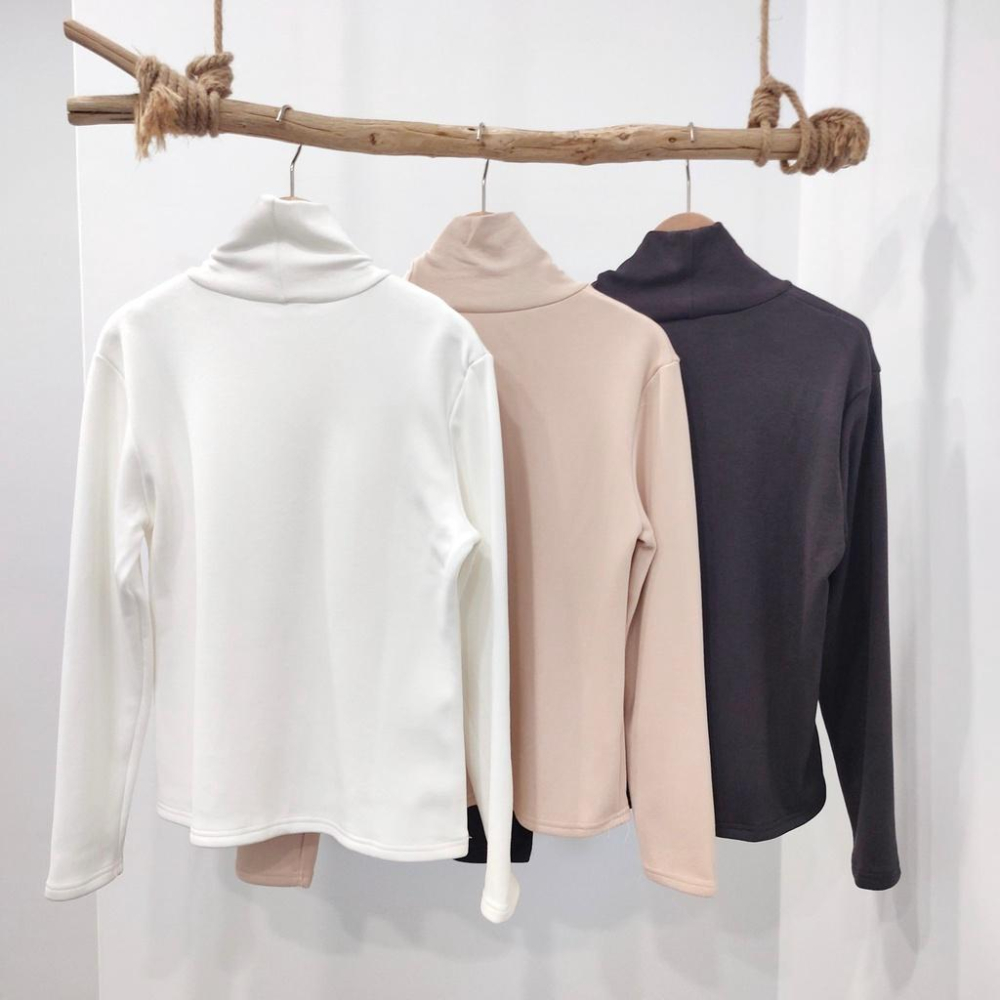 (A246)高領內刷絨長袖上衣-3色 內搭 保暖內搭 打底衣 打底衫-細節圖9