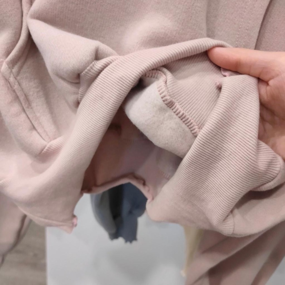 (A234)正韓 木耳邊薄刷毛長袖短版帽t-4色-細節圖8