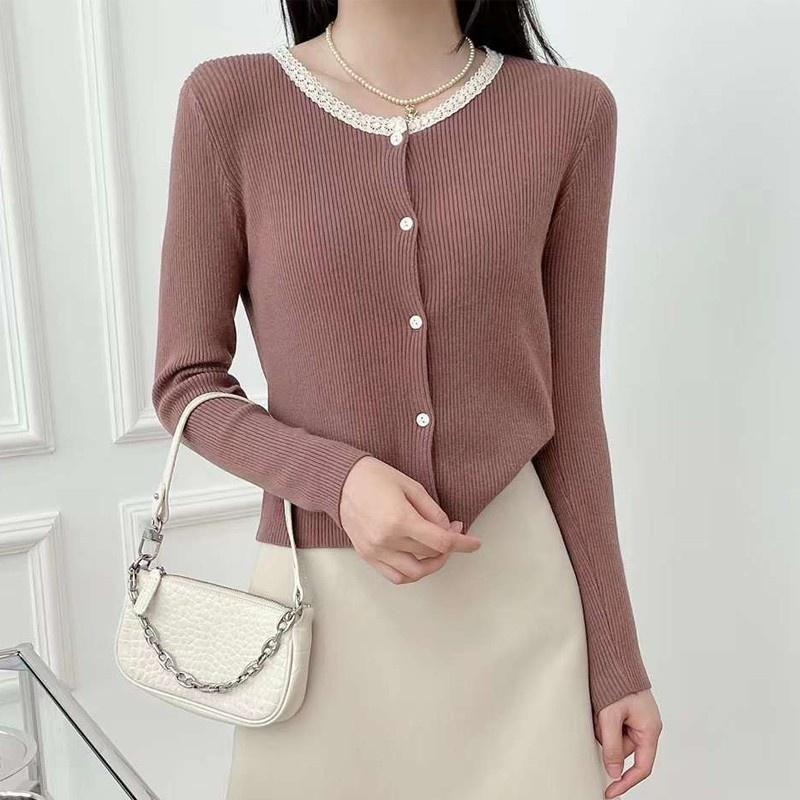 (A215)花邊針織長袖上衣-8色-細節圖5