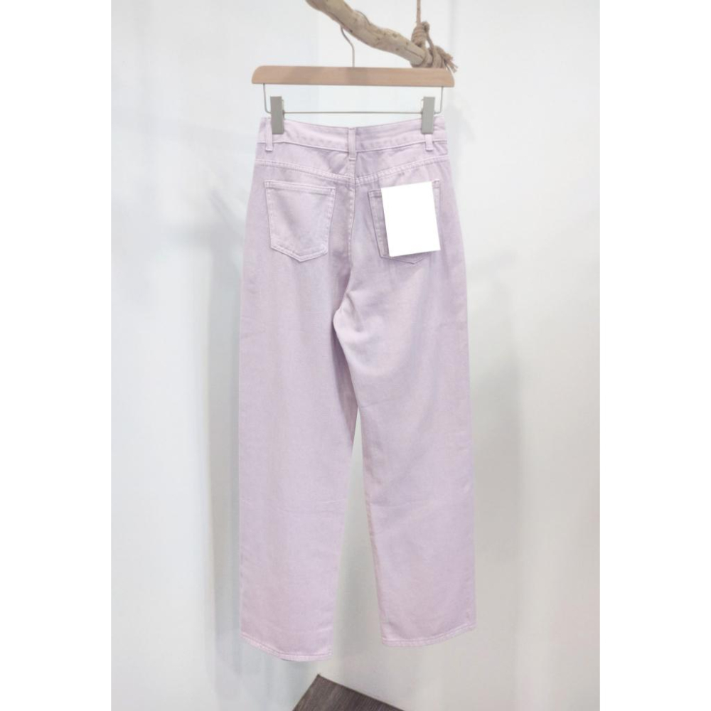 (D201)粉嫩紫/淺灰兩色 高腰直筒落地寬褲S-XL-細節圖8