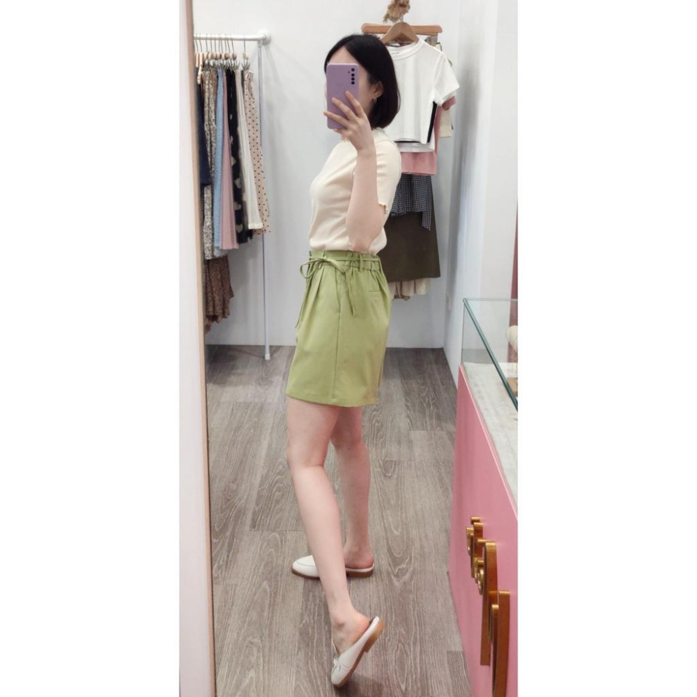 (D140)側綁帶雪紡西裝短褲-3色 韓系 後鬆緊 西裝褲-細節圖2