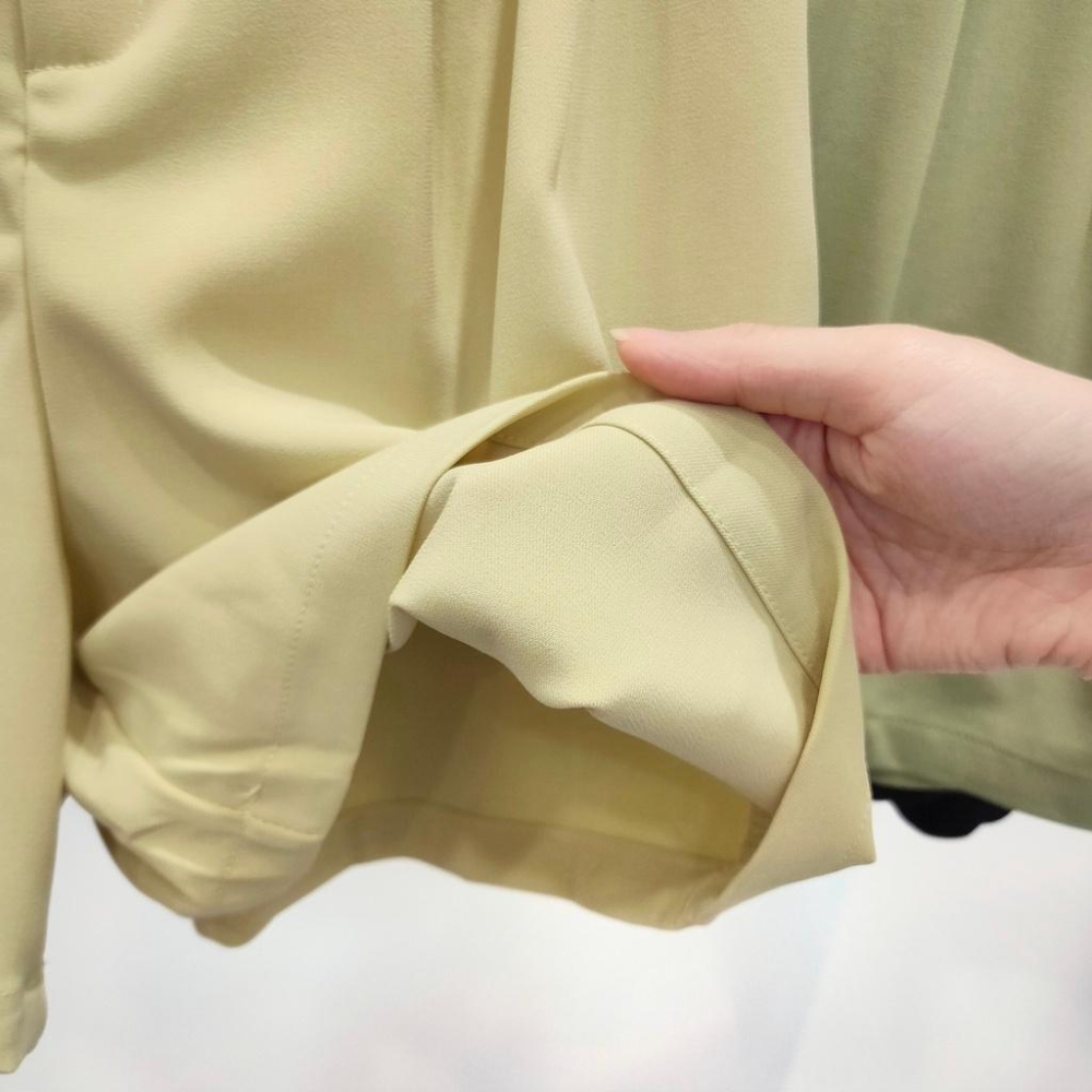 (D140)側綁帶雪紡西裝短褲-3色 韓系 後鬆緊 西裝褲-細節圖9