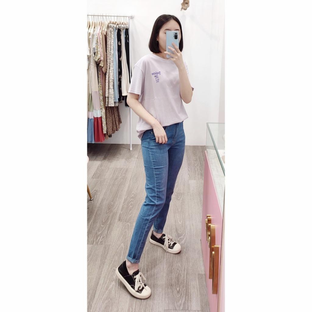 (D152)後鬆緊下擺抽鬚牛仔薄長褲S-2L 牛仔褲 牛仔長褲 窄管褲 彈性牛仔褲 女生長褲-細節圖3