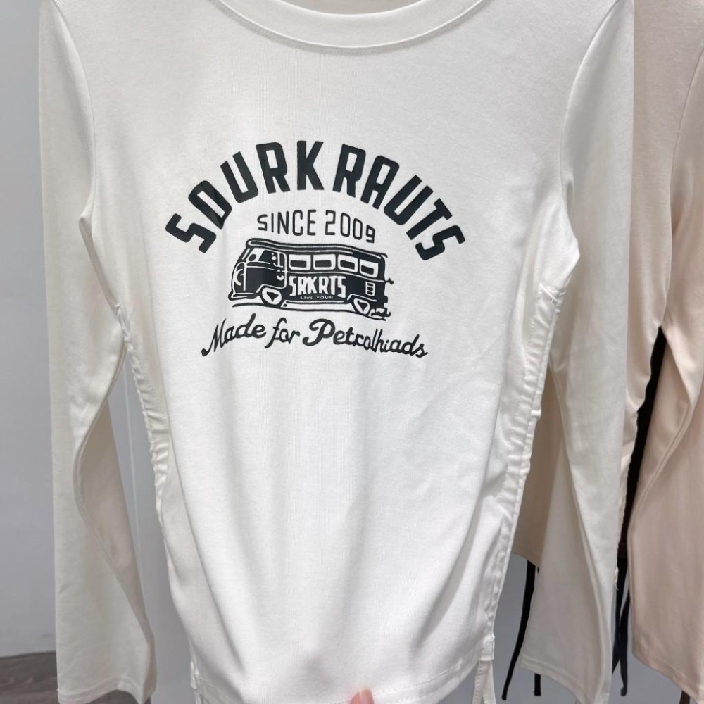 (A292)巴士圖案側抽繩短版上衣-6色 長袖上衣 長袖短版 tshirt t恤 長袖t恤-細節圖7