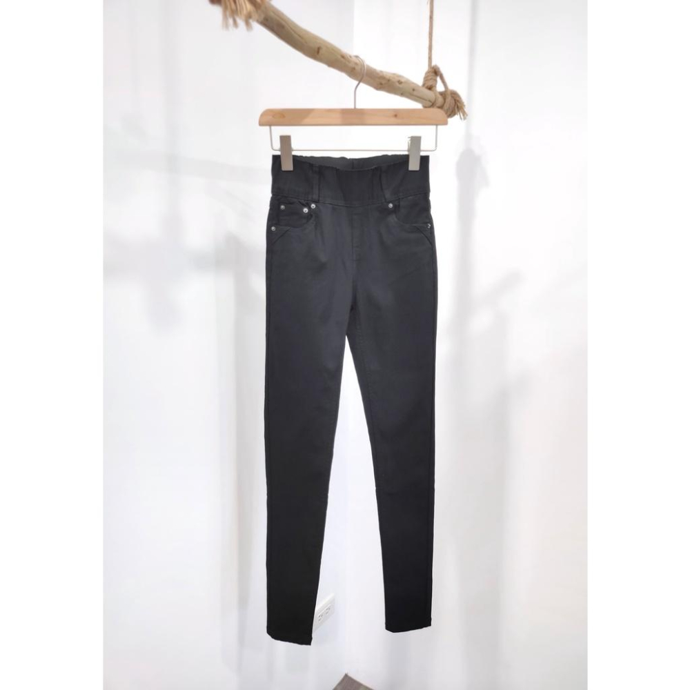 (D176)高腰收腹薄刷毛黑色長褲S-2L 保暖 磨毛 黑褲 緊身褲 內搭褲 休閒褲-細節圖2