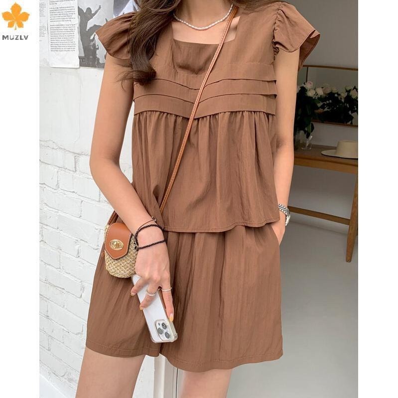 (A282)方領無袖滑面套裝-3色-細節圖2