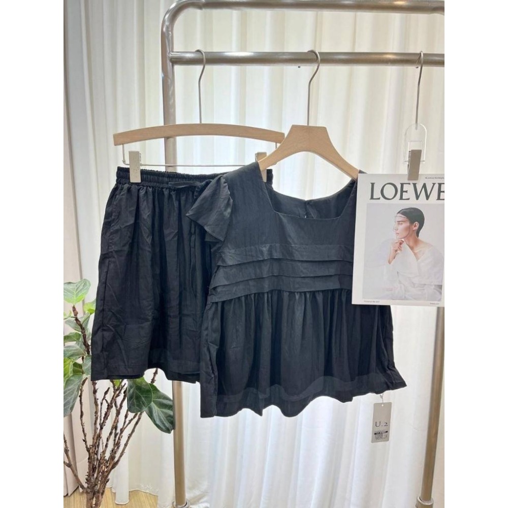 (A282)方領無袖滑面套裝-3色-細節圖9