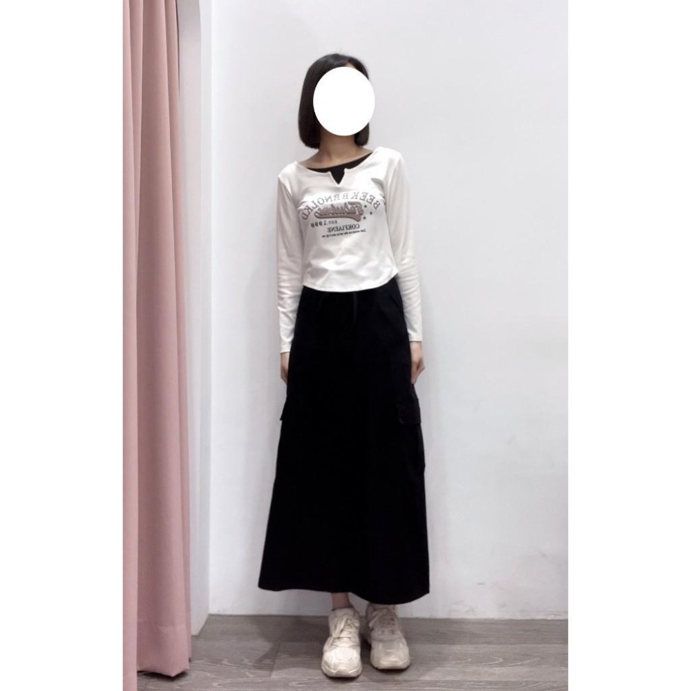 (A295)假兩件圓弧下擺上衣-5色 長袖上衣 長袖短版 短版上衣 tshirt t恤-細節圖3