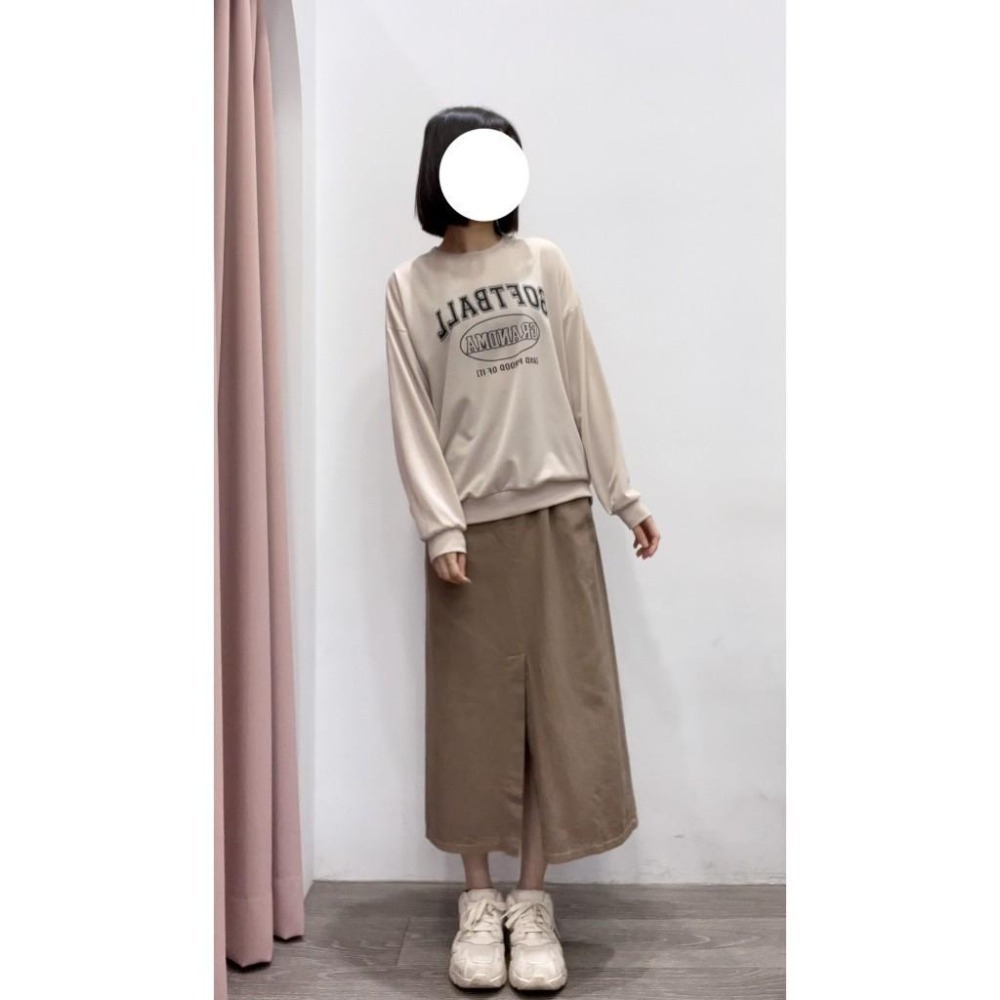 (E66)鬆緊花苞前開衩長裙-4色 休閒長裙 氣質長裙-細節圖2