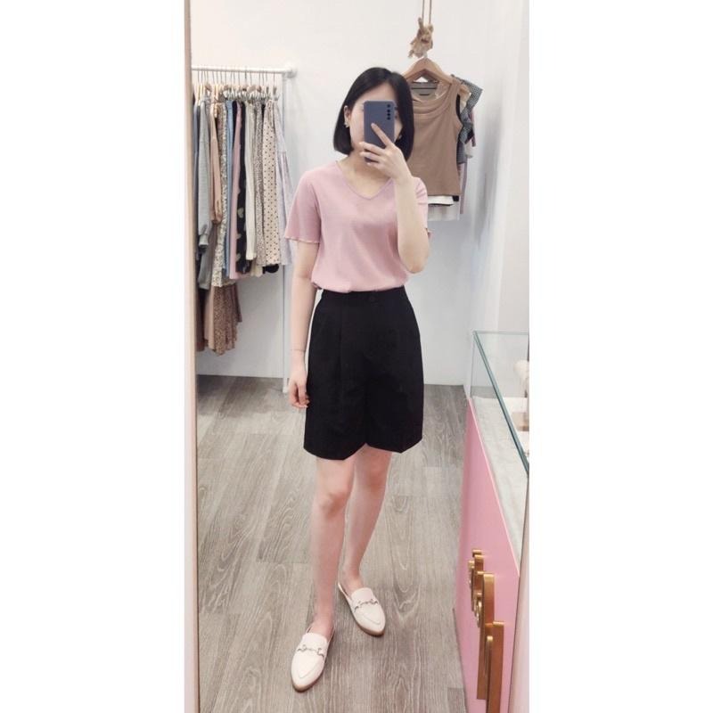 (D120)前打褶後鬆緊五分西裝褲-3色-細節圖4