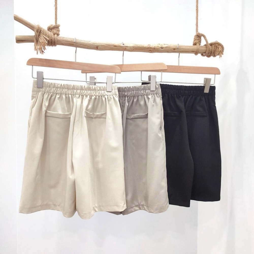 (D120)前打褶後鬆緊五分西裝褲-3色-細節圖9