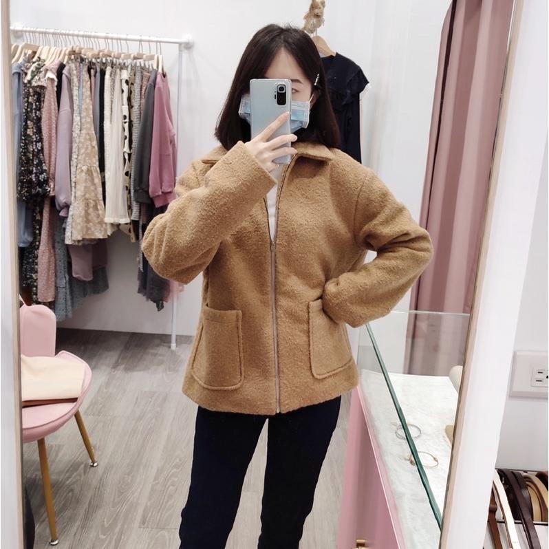 (KRA7)正韓-熊寶寶翻領拉鍊外套-2色 女生外套 秋冬外套-細節圖2