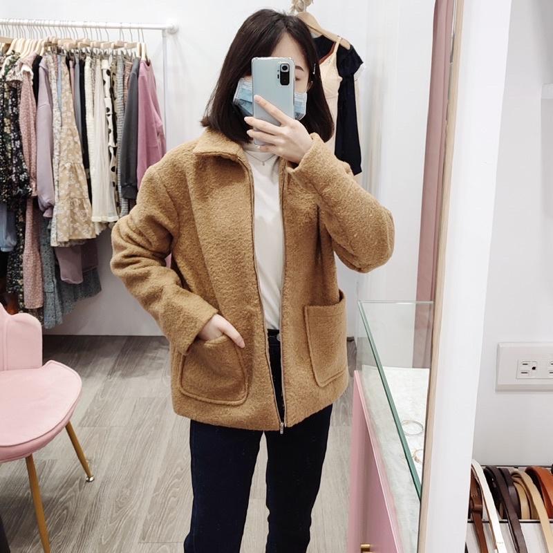 (KRA7)正韓-熊寶寶翻領拉鍊外套-2色 女生外套 秋冬外套-細節圖3