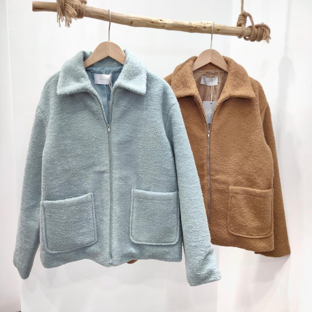 (KRA7)正韓-熊寶寶翻領拉鍊外套-2色 女生外套 秋冬外套-細節圖8