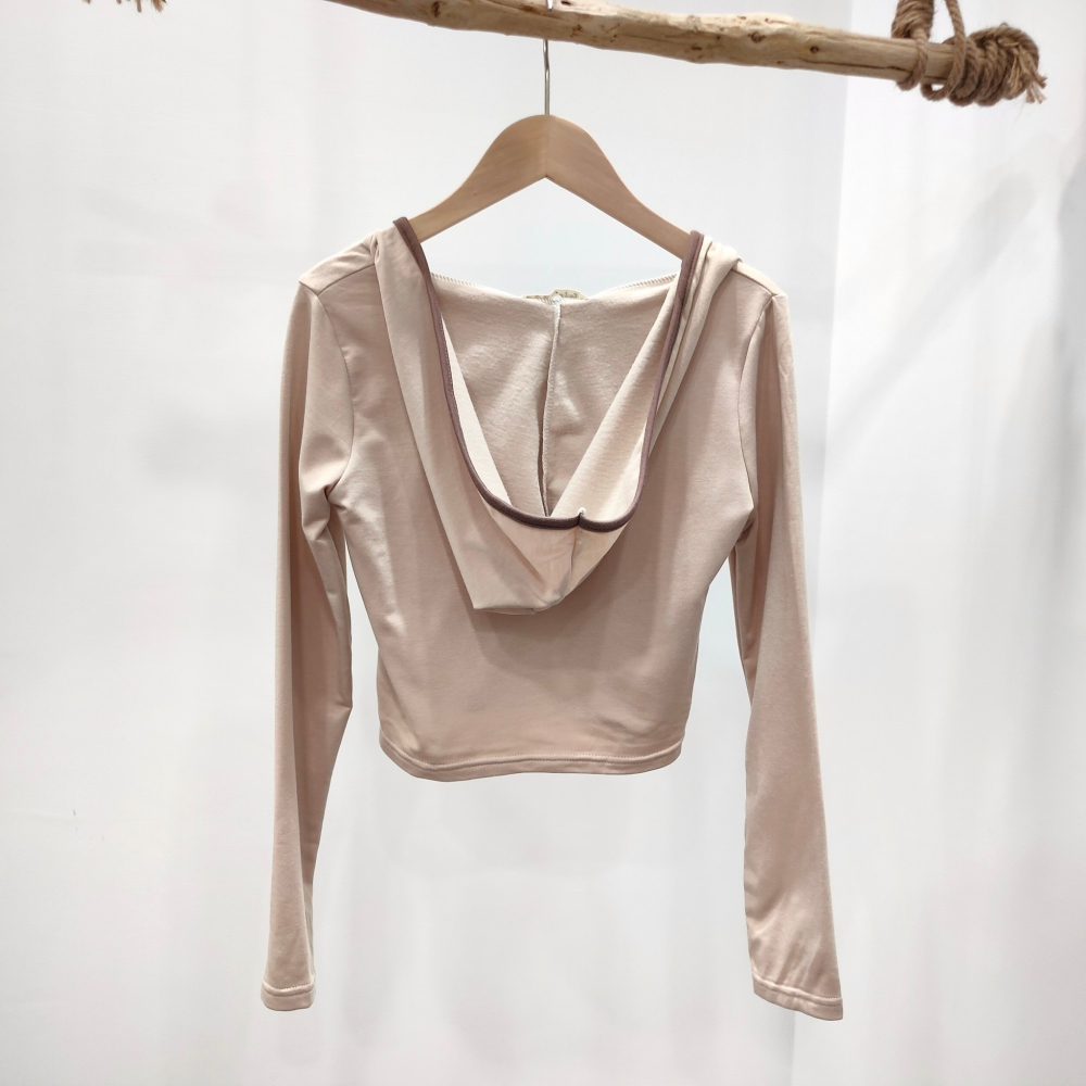 (A118) 正韓 短版連帽發熱衣-4色【現貨-軍綠.咖】-細節圖8