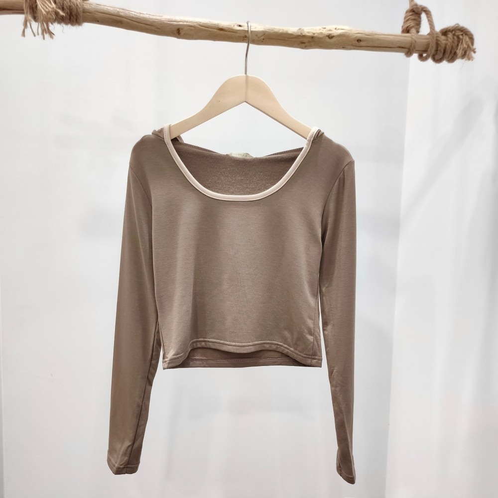 (A118) 正韓 短版連帽發熱衣-4色【現貨-軍綠.咖】-細節圖10