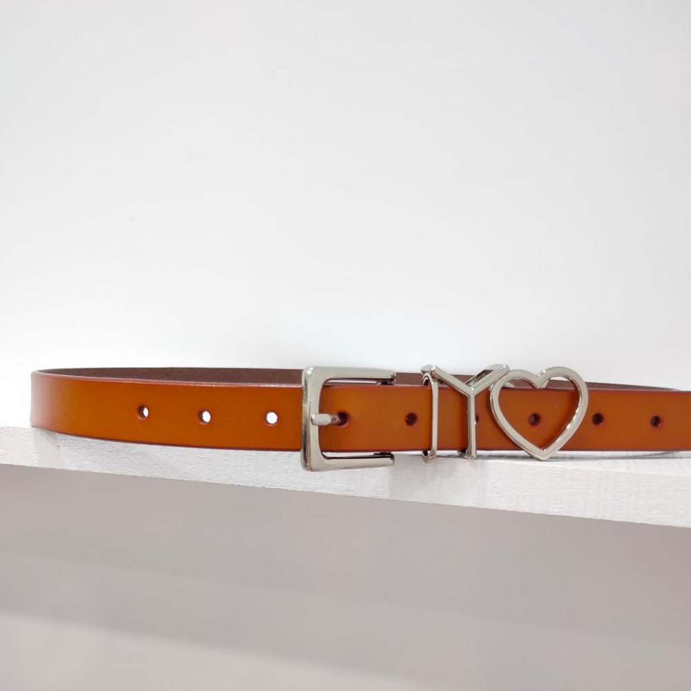 (P3)英字愛心造型真皮皮帶-4色-細節圖3