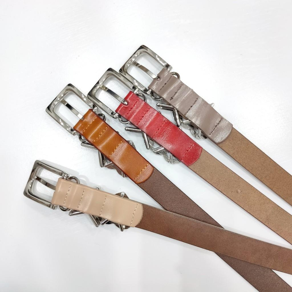 (P3)英字愛心造型真皮皮帶-4色-細節圖5