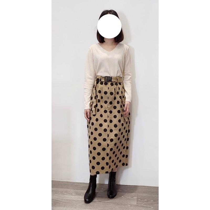 (KRA4)韓-珍珠奶茶後鬆緊挺版後開衩長裙-2色-細節圖2