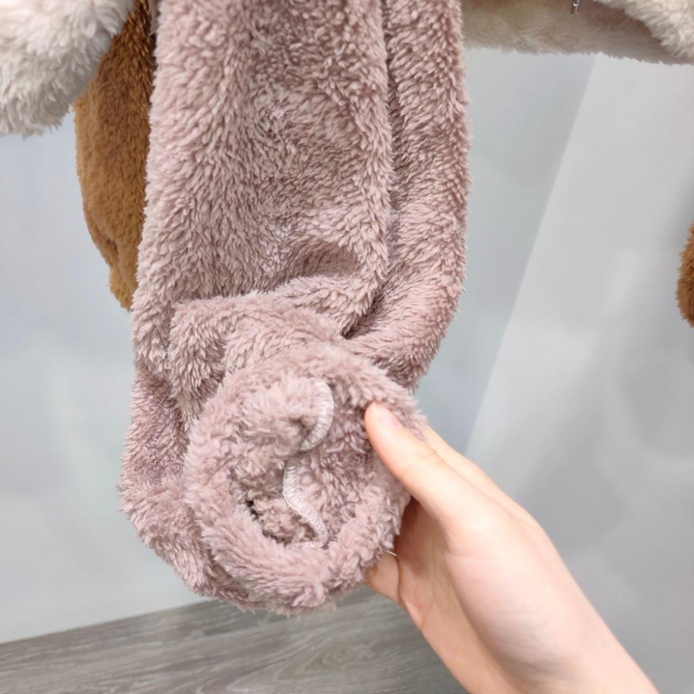 (A119)熊寶寶撞色感短版帽t-2色【現貨-駝】字母 連帽上衣 長袖帽t 長袖上衣 長袖短版上衣-細節圖7