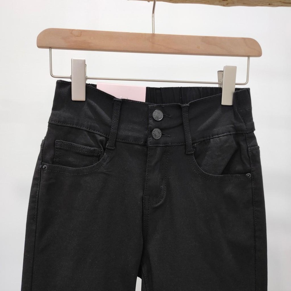 (D80)黑色雙釦窄管長褲S-2L【現貨S.2L】-細節圖4