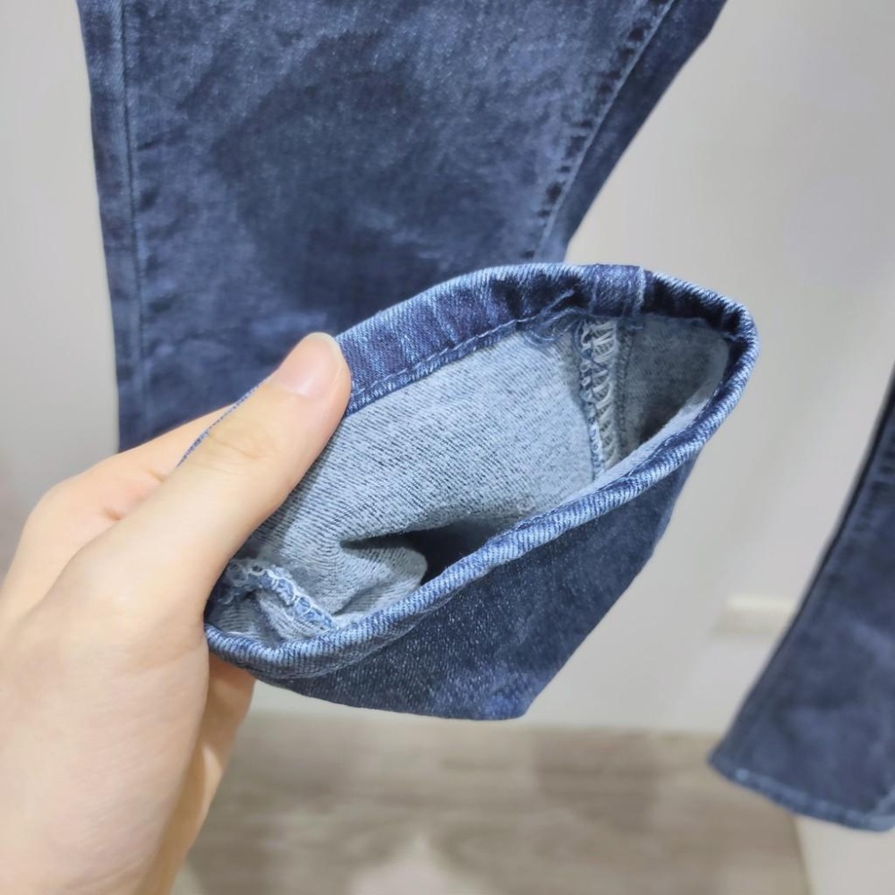 (D81)磨毛窄管牛仔褲S-2L 牛仔褲 牛仔長褲 緊身褲 窄管褲 彈性牛仔褲 刷毛牛仔褲 女生牛仔褲-細節圖6