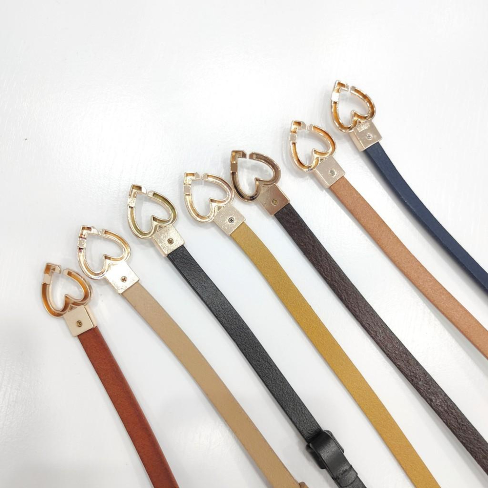 (P4)愛心釦後調節真皮細皮帶-7色-細節圖3