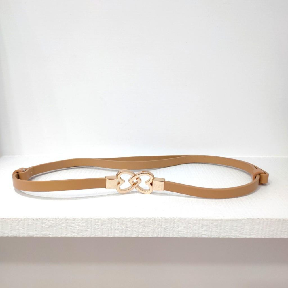 (P4)愛心釦後調節真皮細皮帶-7色-細節圖4