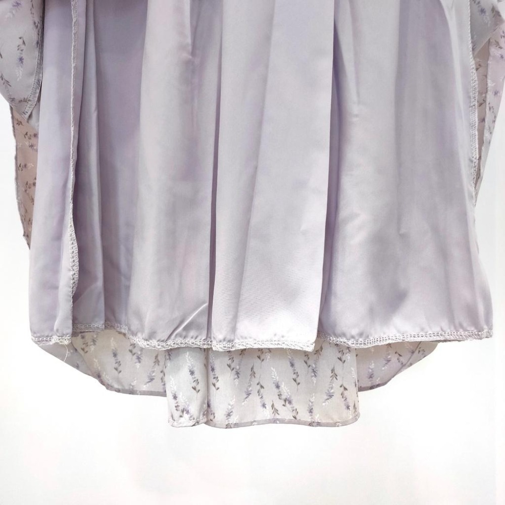 (E50)薰衣草碎花鬆緊長裙-細節圖6