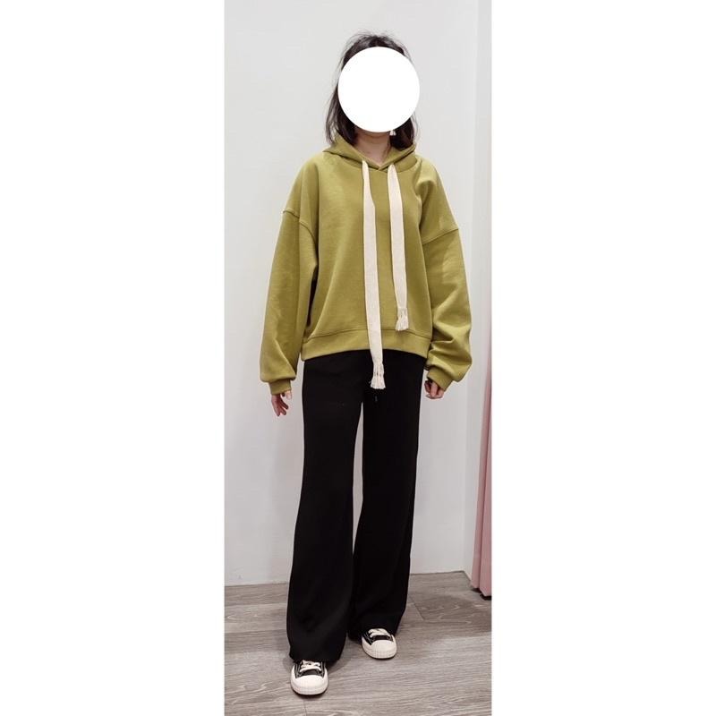 (A121) 厚磅斜紋感長袖帽t-2色 長袖上衣 連帽上衣 寬鬆上衣 寬鬆帽t-細節圖3