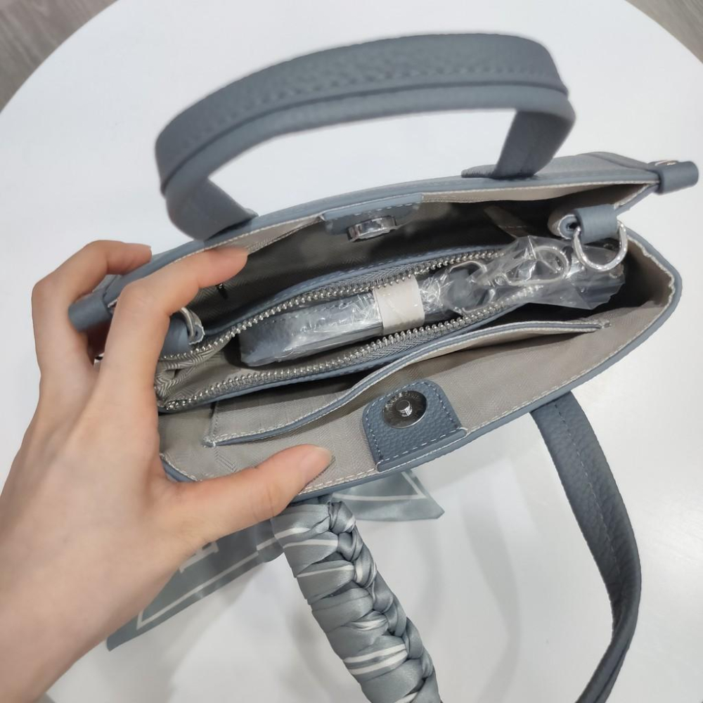 (P1)質感絲巾真皮側背包-3色-細節圖6