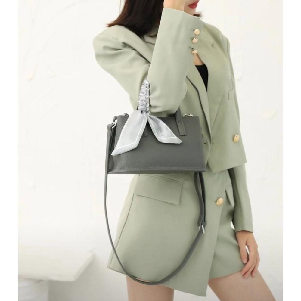 (P1)質感絲巾真皮側背包-3色-細節圖9