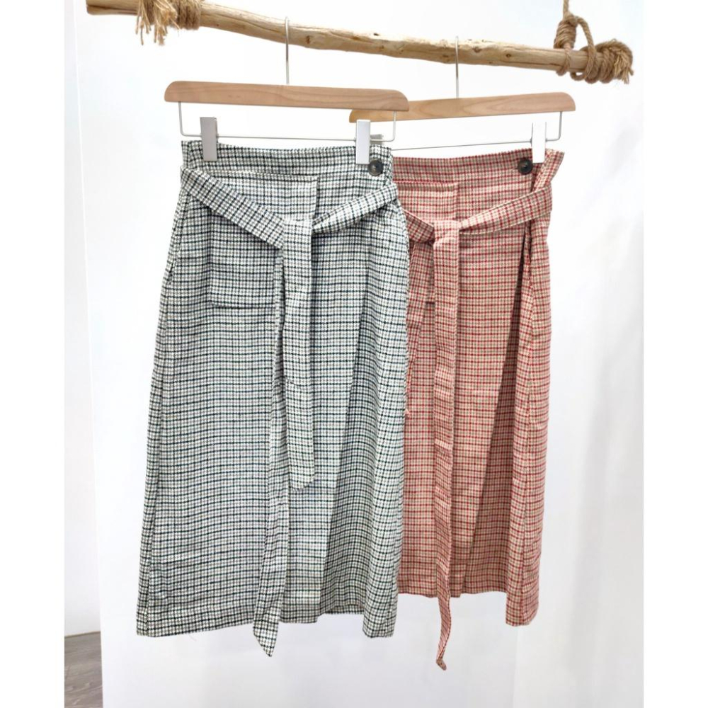 (KRB14)韓-復古千鳥格毛呢一片裙-2色📍折扣出清售完不補/不退換📍-細節圖4