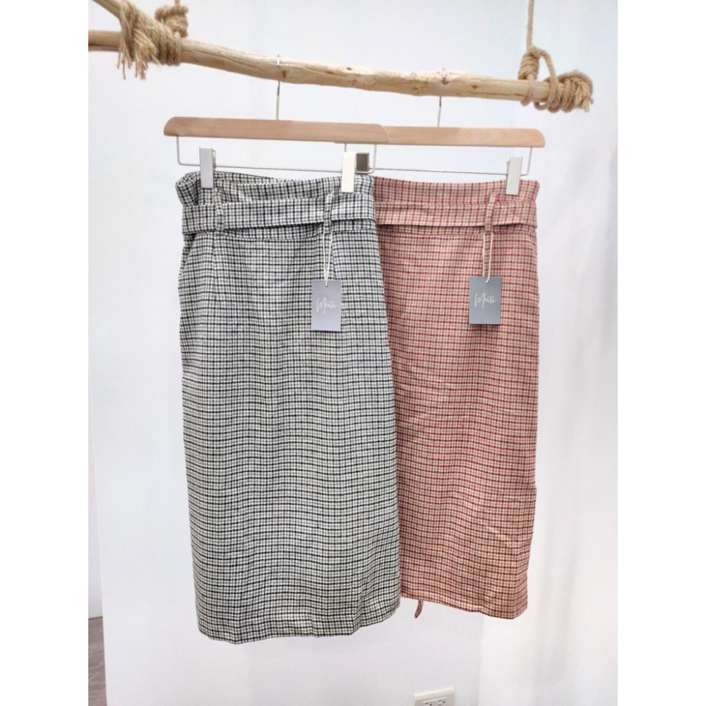 (KRB14)韓-復古千鳥格毛呢一片裙-2色📍折扣出清售完不補/不退換📍-細節圖8