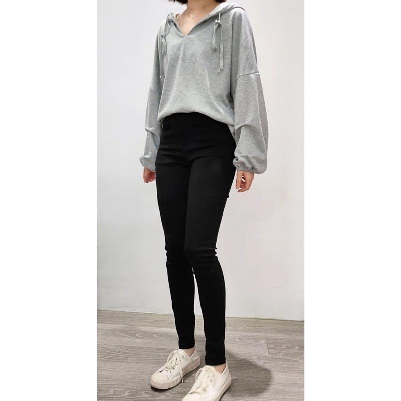 (D68)黑色彈力窄管長褲S-2L【現貨S.2L】秋冬-細節圖2