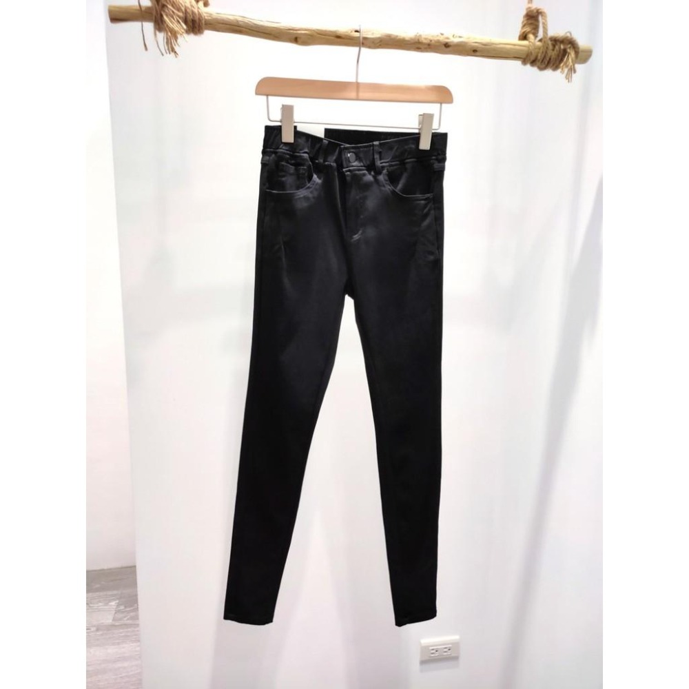 (D68)黑色彈力窄管長褲S-2L【現貨S.2L】秋冬-細節圖5