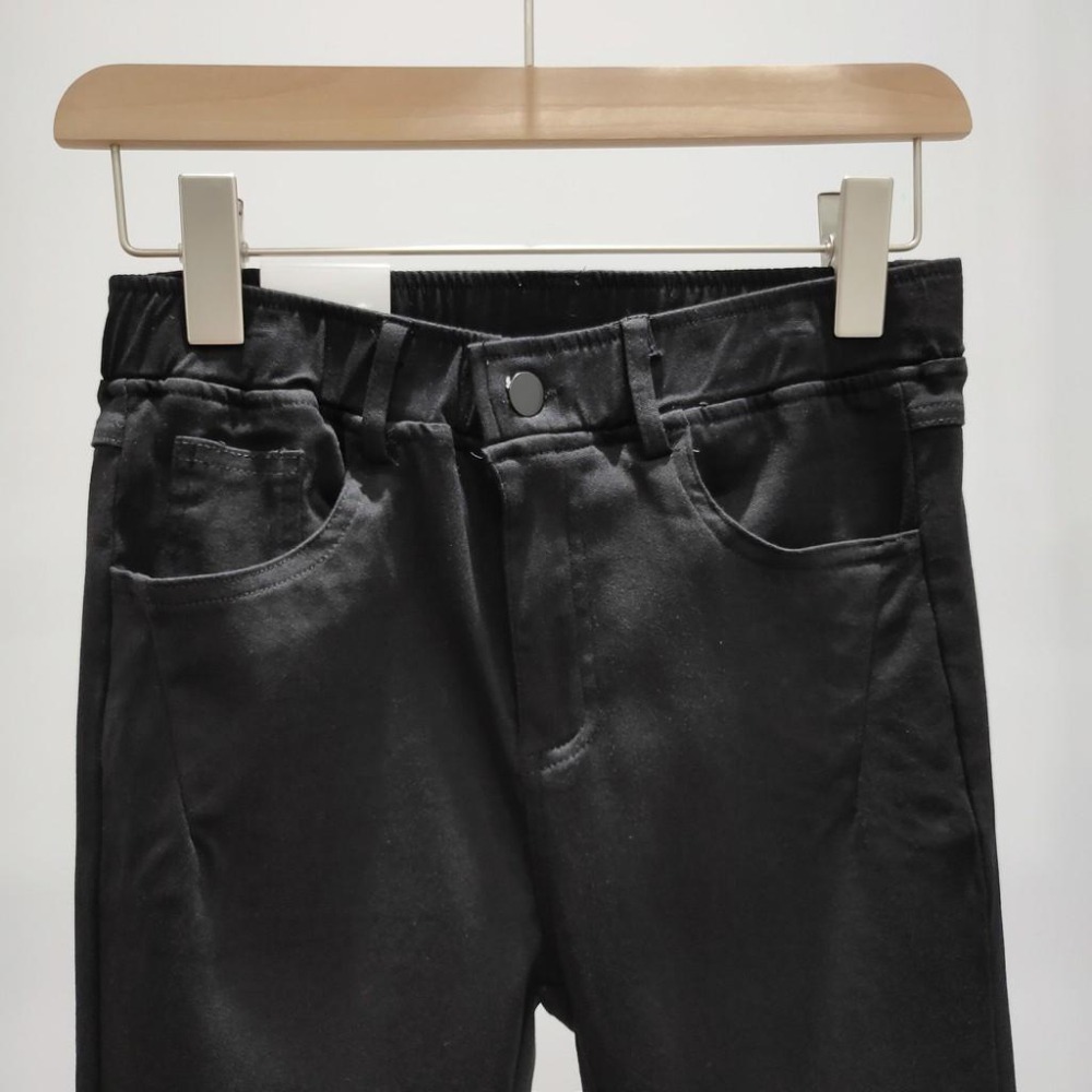 (D68)黑色彈力窄管長褲S-2L【現貨S.2L】秋冬-細節圖6