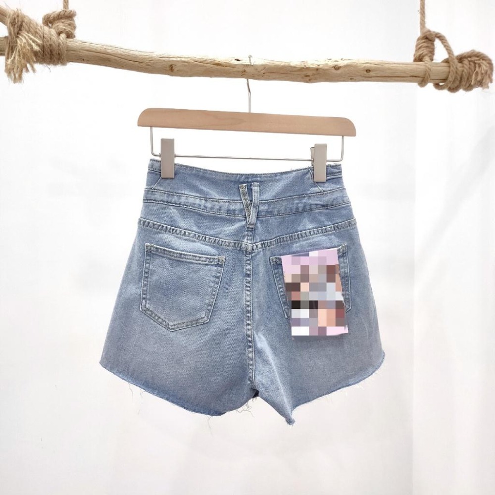 (D128)三釦下擺缺口牛仔短褲S-XL【現貨L】-細節圖8