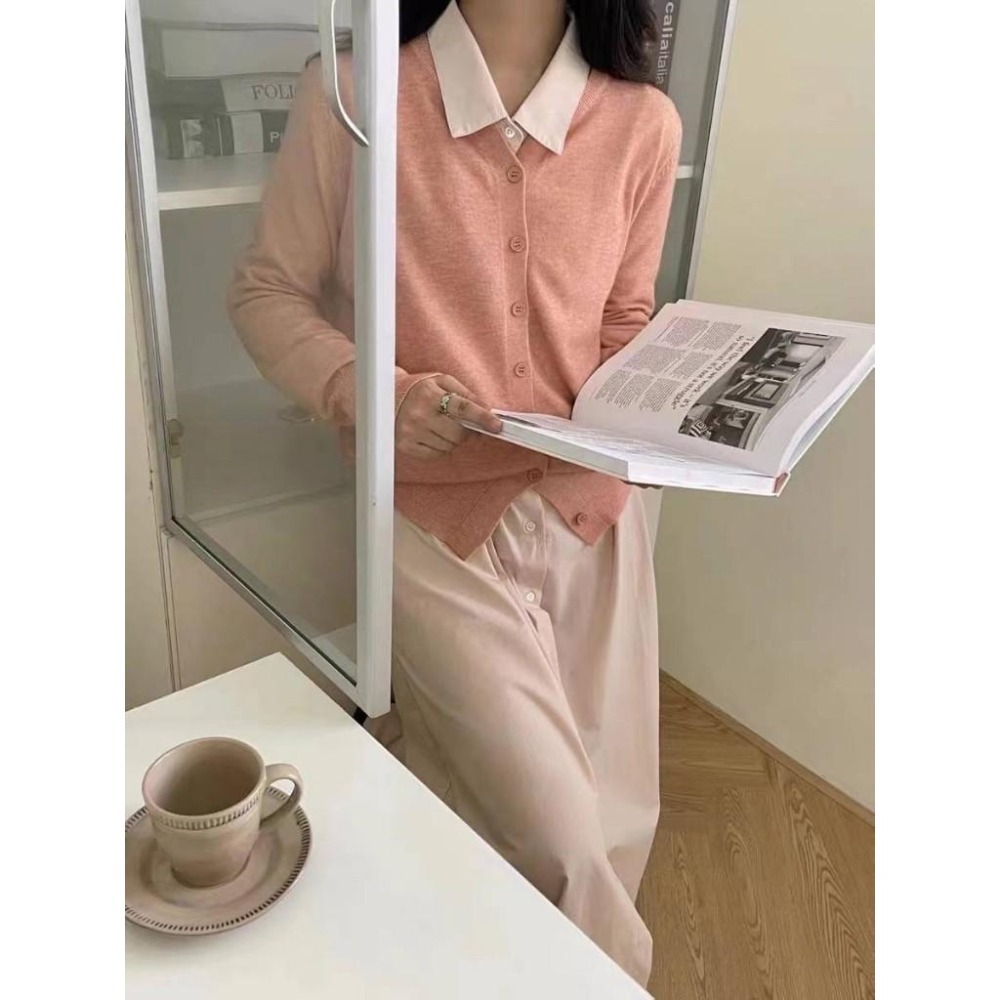 (A298)排釦長袖針織上衣-6色 柔軟 針織外套-細節圖5