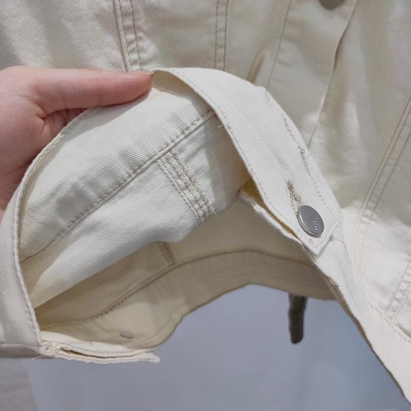 (G12)韓-雙口袋彈性薄牛仔外套-2色【現貨-綠】-細節圖5