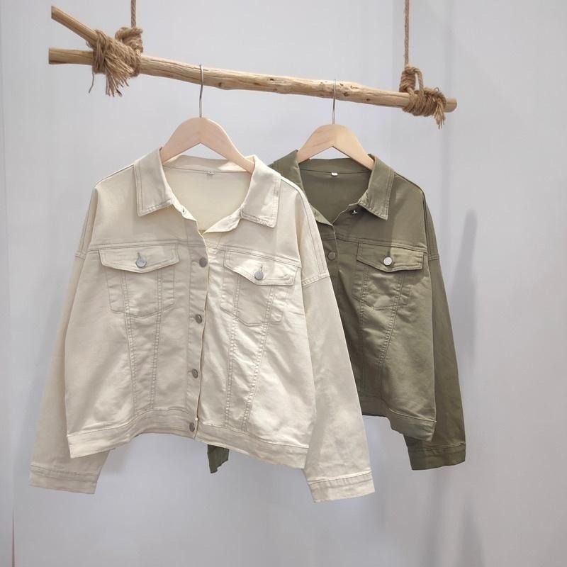 (G12)韓-雙口袋彈性薄牛仔外套-2色【現貨-綠】-細節圖4