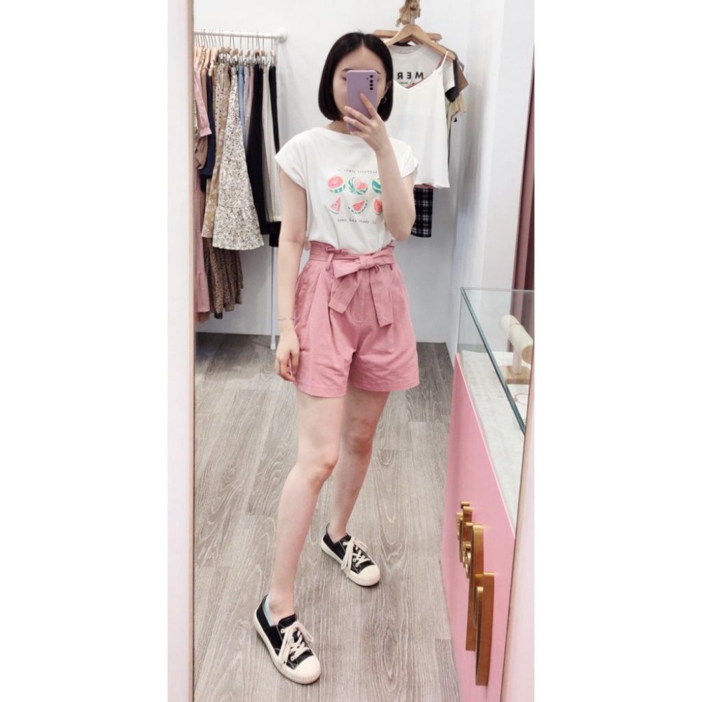 (D149)花苞綁帶棉麻短褲-2色-細節圖4