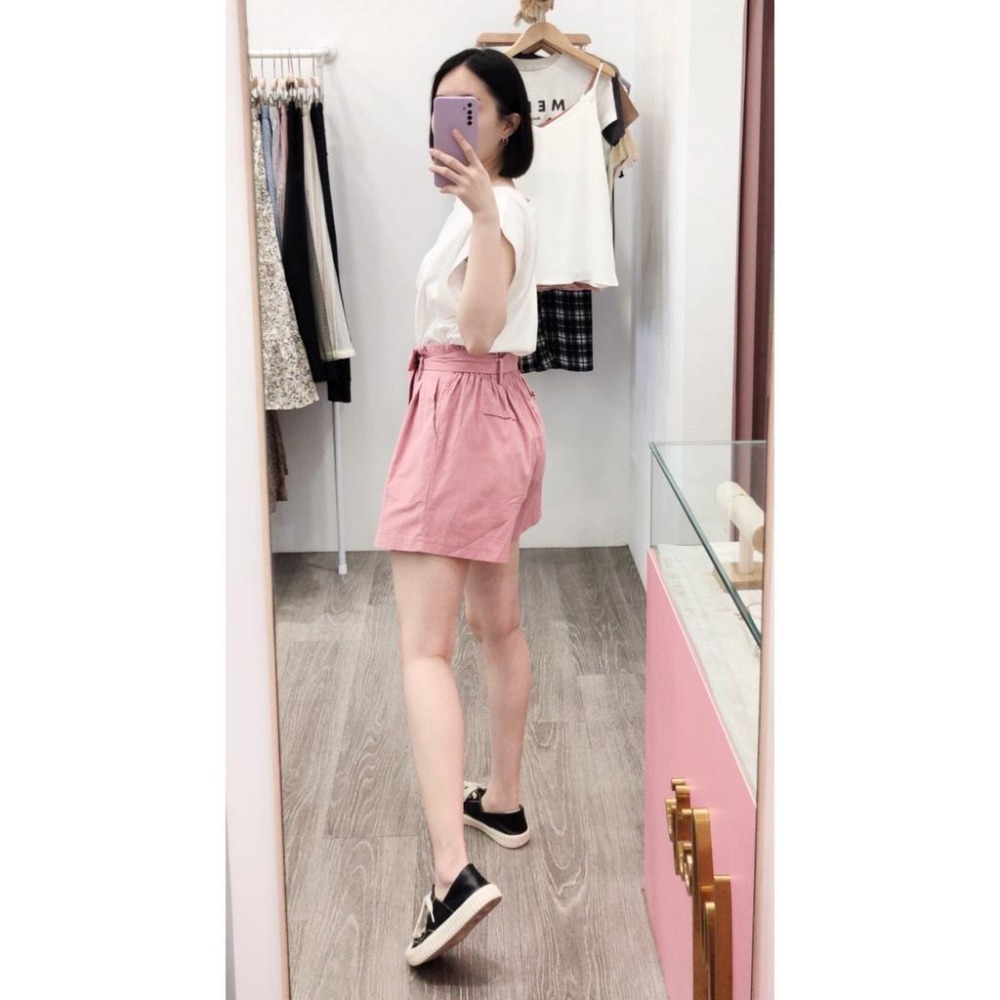 (D149)花苞綁帶棉麻短褲-2色-細節圖5