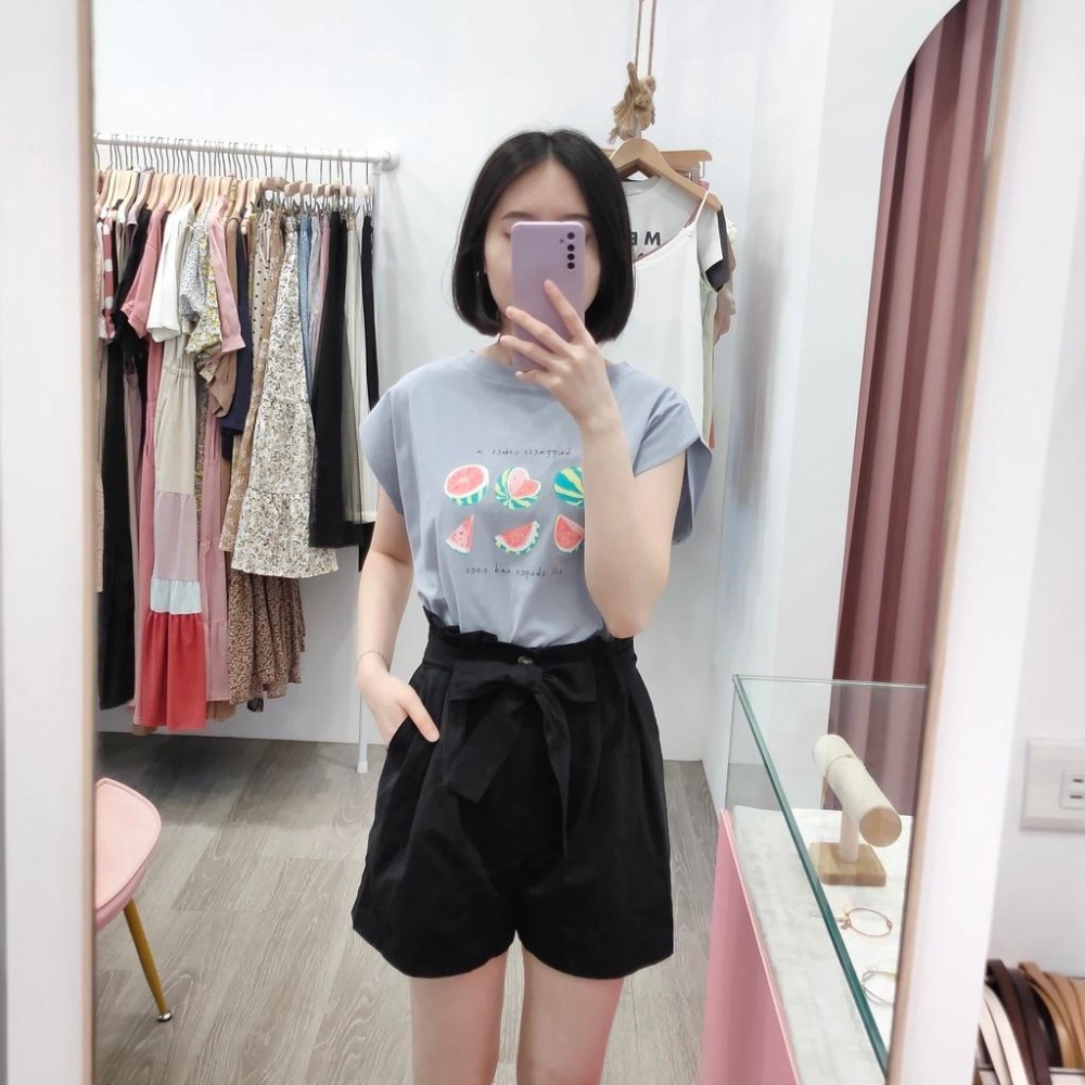 (D149)花苞綁帶棉麻短褲-2色-細節圖6